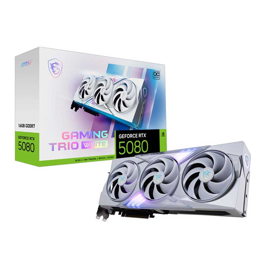 کارت گرافیک ام اس آی مدل GeForce RTX 5080 16G GAMING TRIO OC WHITE GDDR7