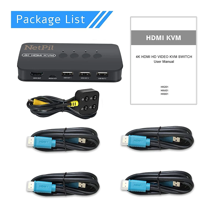 سوييچ 4 پورت HDMI KVM نت پیل