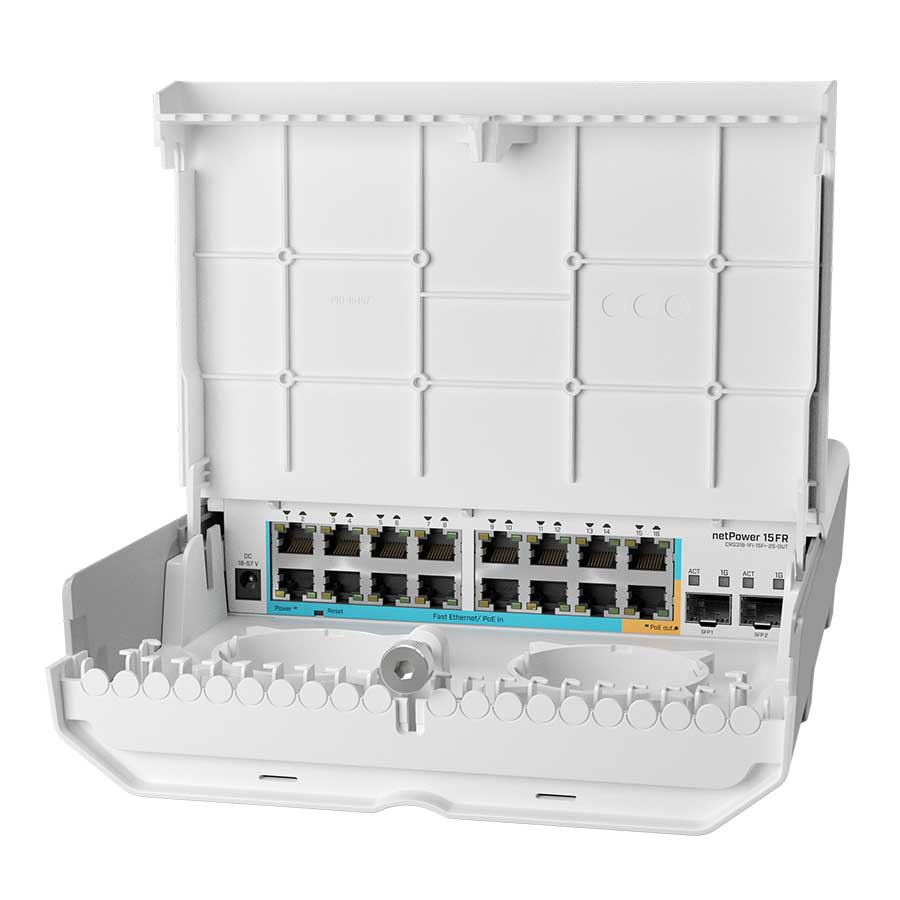 سوئیچ 16 پورت گیگابیت میکروتیک مدل netPower 15FR | CRS318-1Fi-15Fr-2S-OUT