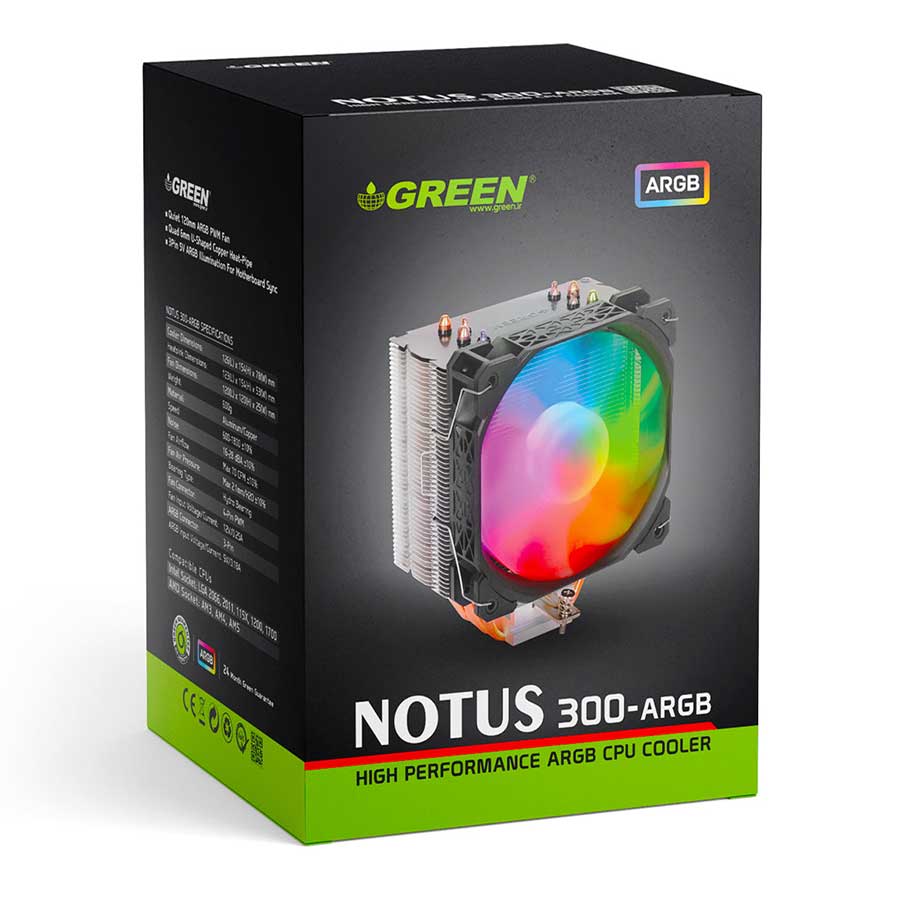 خنک کننده پردازنده گرین مدل NOTUS 300-ARGB