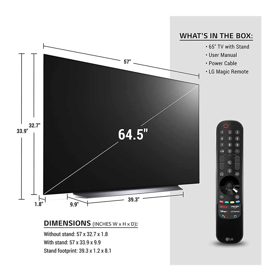 تلویزیون هوشمند 65 اینچ ال جی مدل OLED C1 2021