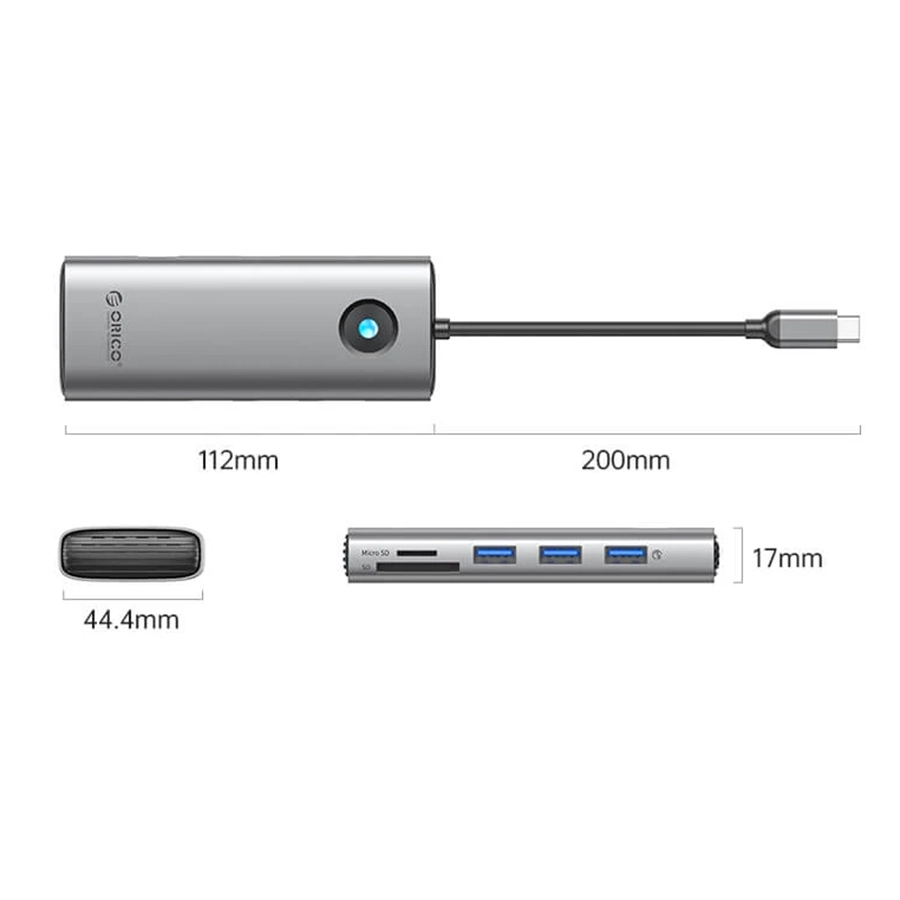 هاب USB-C هشت پورت اوریکو مدل PW11-8P