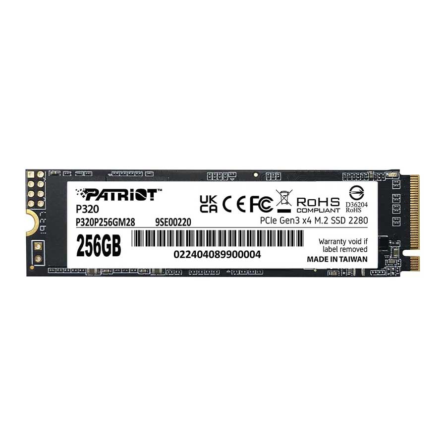 اس اس دی 256 گیگابایت پاتریوت مدل P320 M.2 2280 PCIe Gen3 NVMe