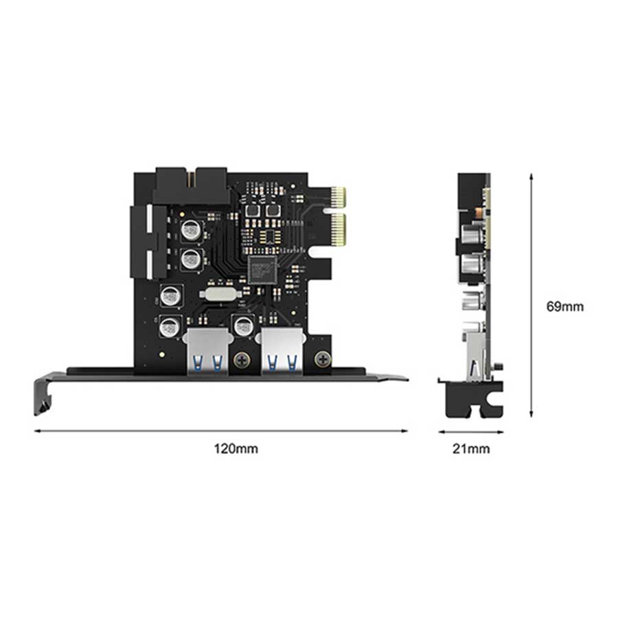 هاب اینترنال 2 پورت اوریکو مدل PME-4UI