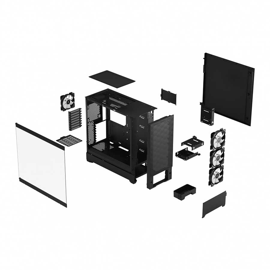 کیس کامپیوتر فرکتال دیزاین مدل Pop XL Air RGB Black TG Clear