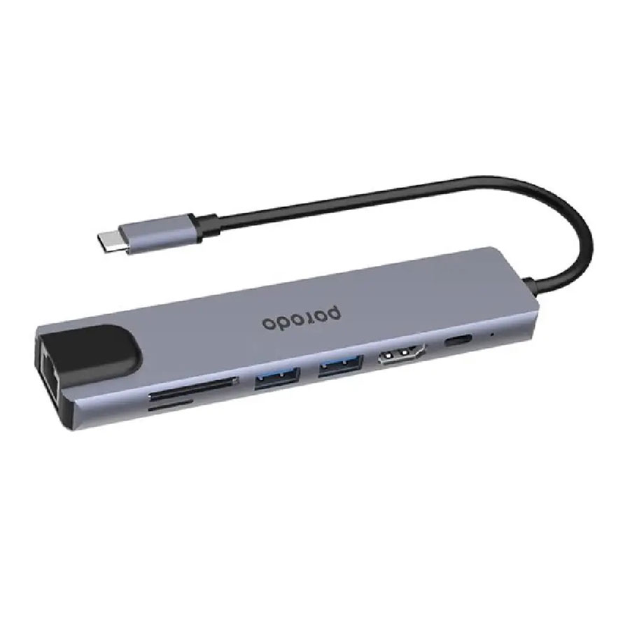 هاب USB-C هفت پورت پرودو مدل PD-4K71C