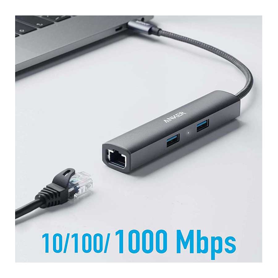 هاب USB-C پنج پورت انکر مدل PowerExpand+ A8338