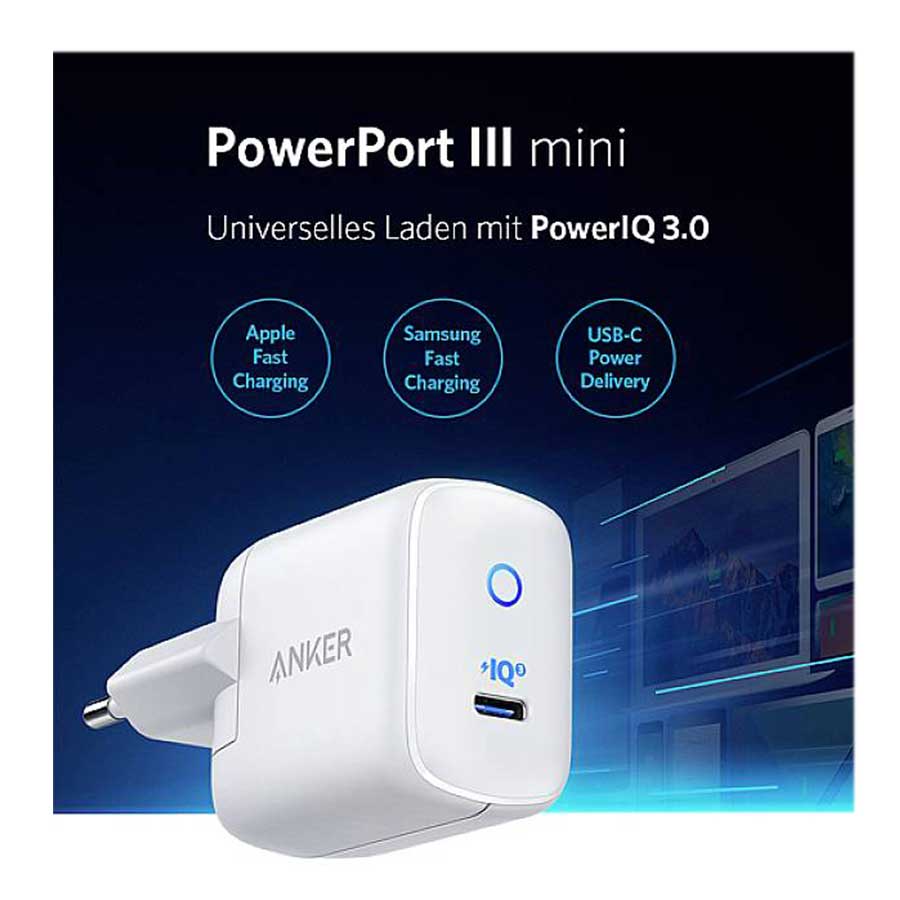 شارژر دیواری انکر مدل POWERPORT III mini A2615L21