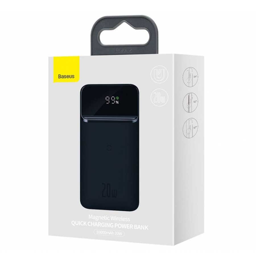 پاوربانک بیسیم باسئوس مدل PPCXW10 PPMT-03 20W ظرفیت 10000mAH