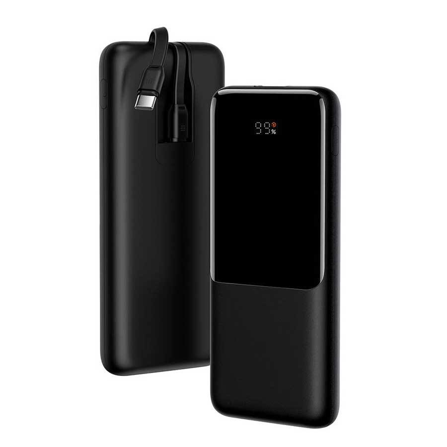 پاور بانک باسئوس مدل 22.5W Elf PPJL010001 ظرفیت 10000mAh همراه 2 کابل متصل