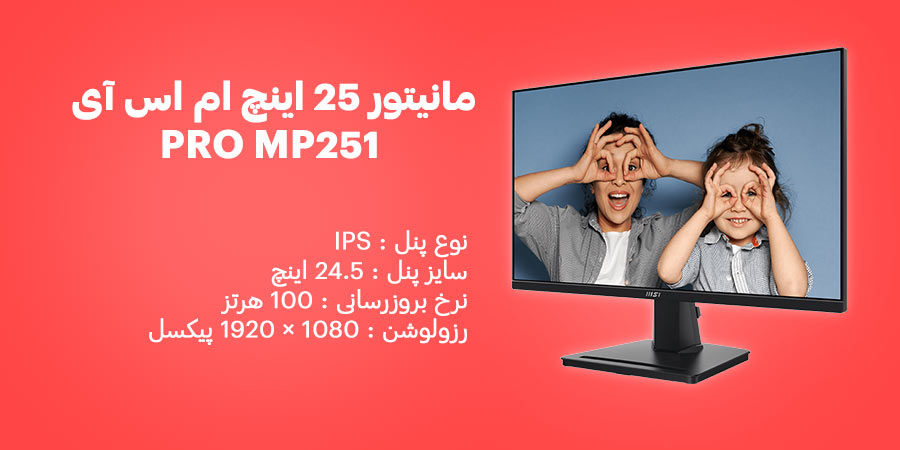 مانیتور 25 اینچ 100 هرتز ام اس آی مدل PRO MP251