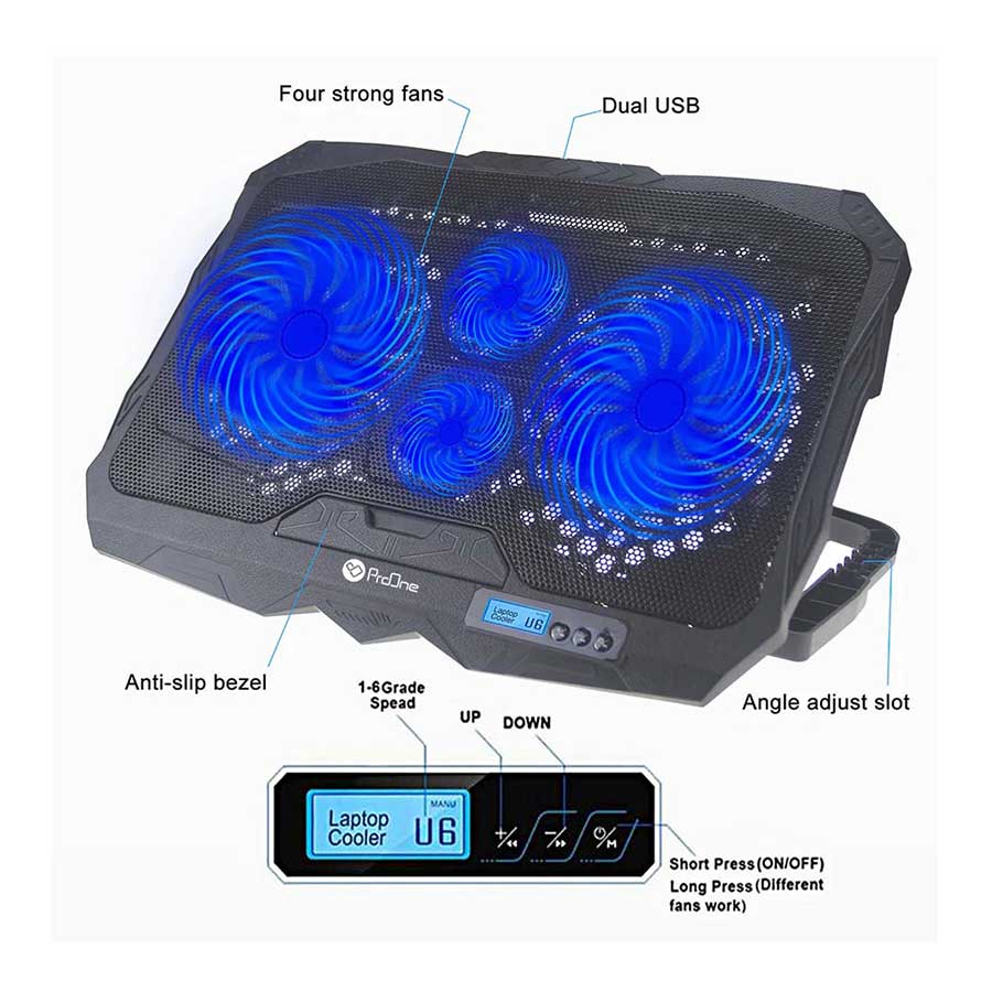 پایه خنک کننده لپ تاپ پرووان مدل PCP52 RGB