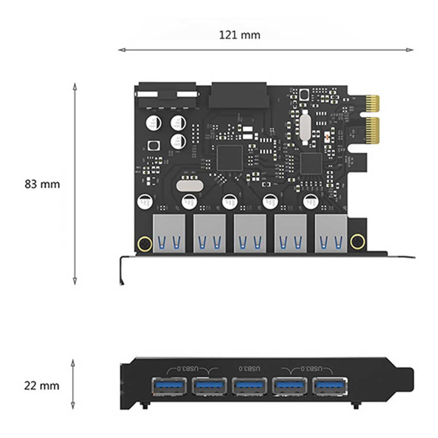 هاب اینترنال 5 پورت اوریکو مدل PVU3-5O2I-V1