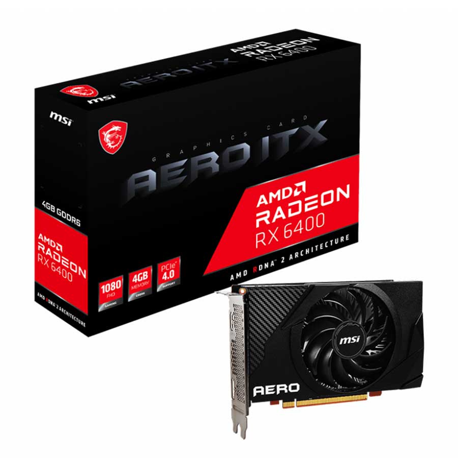 کارت گرافیک ام اس آی مدل Radeon RX6400 AERO ITX 4G