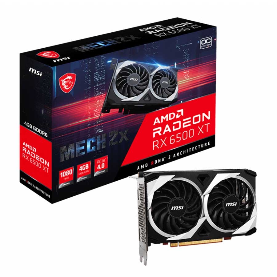 کارت گرافیک ام اس آی مدل Radeon RX6500 XT MECH 2X 4G OC