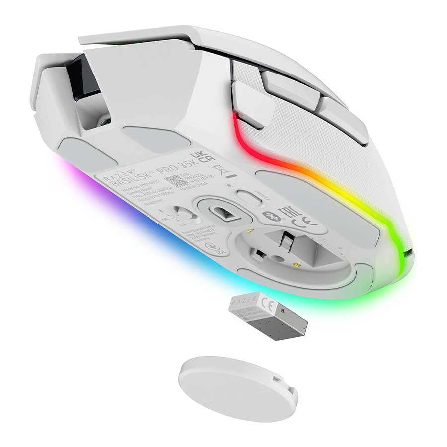 ماوس گیمینگ بی‌سیم ریزر مدل BASILISK V3 PRO 35K WHITE