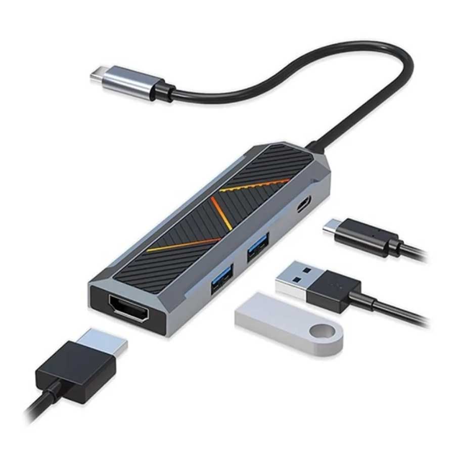 هاب USB-C چهار پورت ردراگون مدل CRUX UCA4