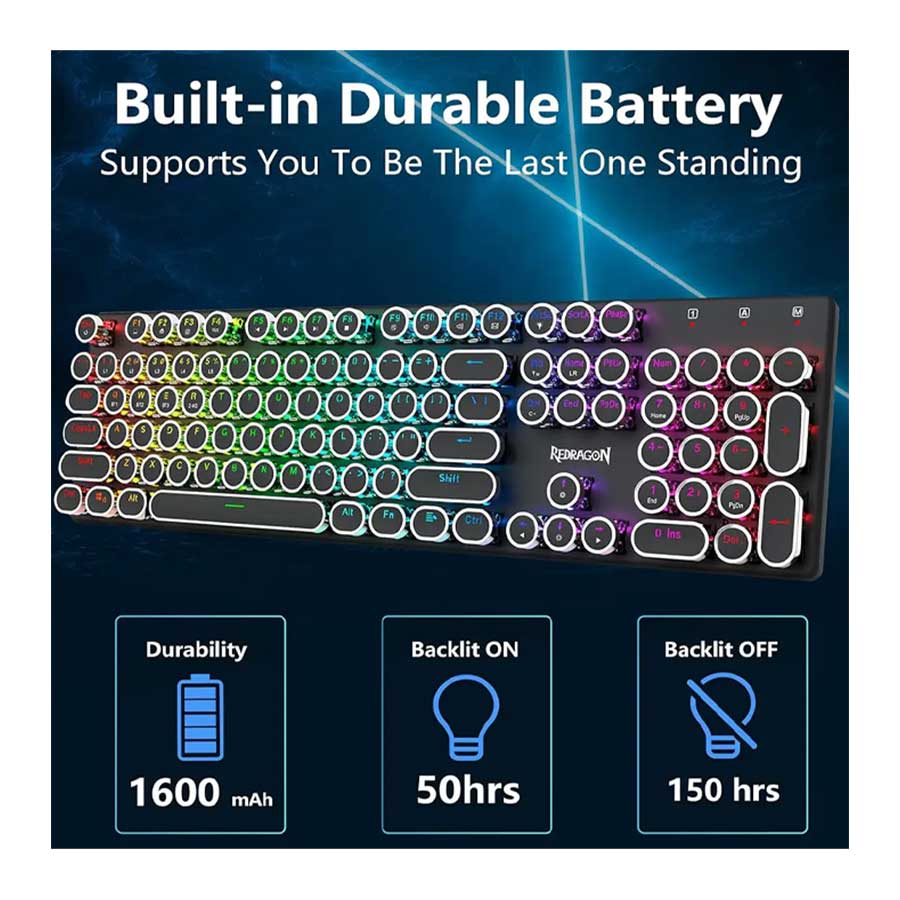 کیبورد گیمینگ بی‌سیم ردراگون مدل Flare K710 Pro RGB