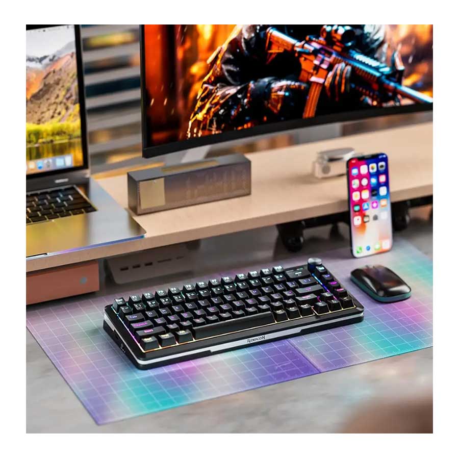 کیبورد گیمینگ بی‌سیم ردراگون مدل K708 PRO RGB