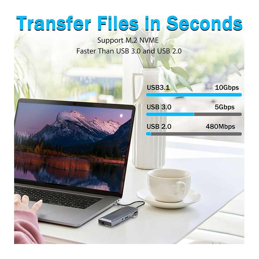 هاب USB-C نه پورت ردراگون مدل UCA-9