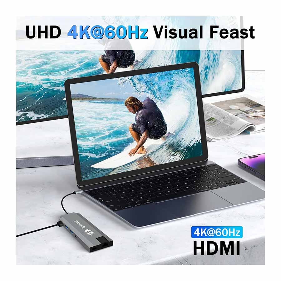 هاب USB-C نه پورت ردراگون مدل UCA-9