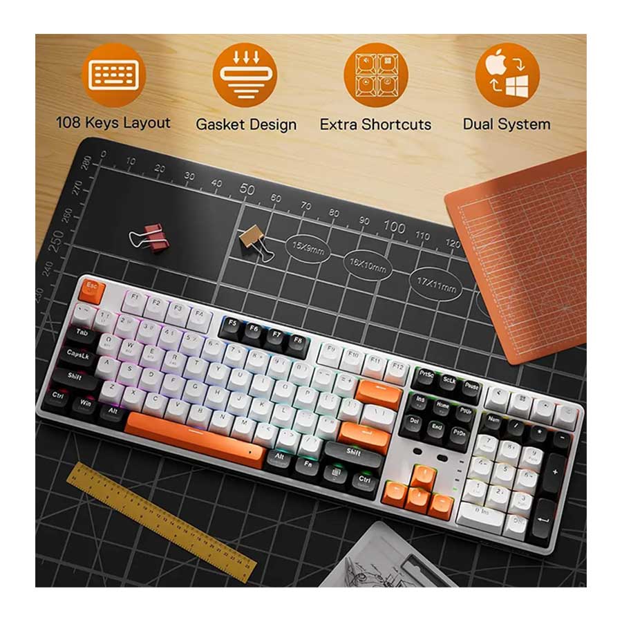 کیبورد گیمینگ بی‌سیم ردراگون مدل WYVERN K689 PRO RGB