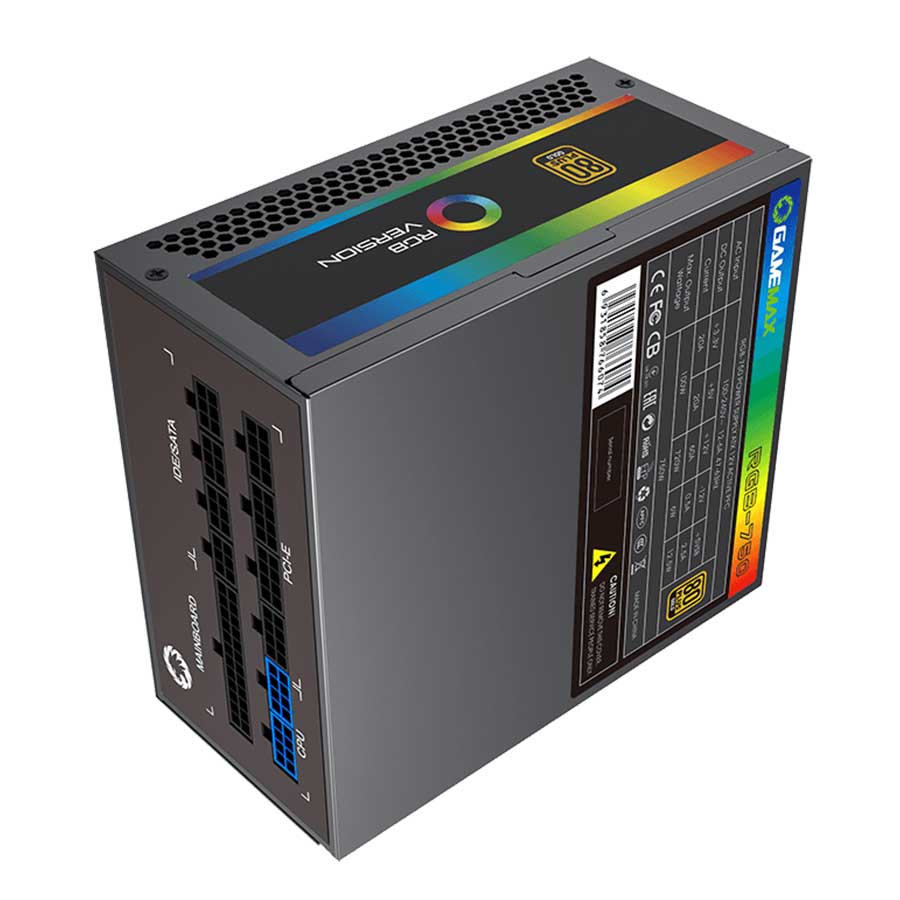 پاور کامپیوتر 750 وات تمام ماژولار گیم مکس مدل RGB 750 Gold