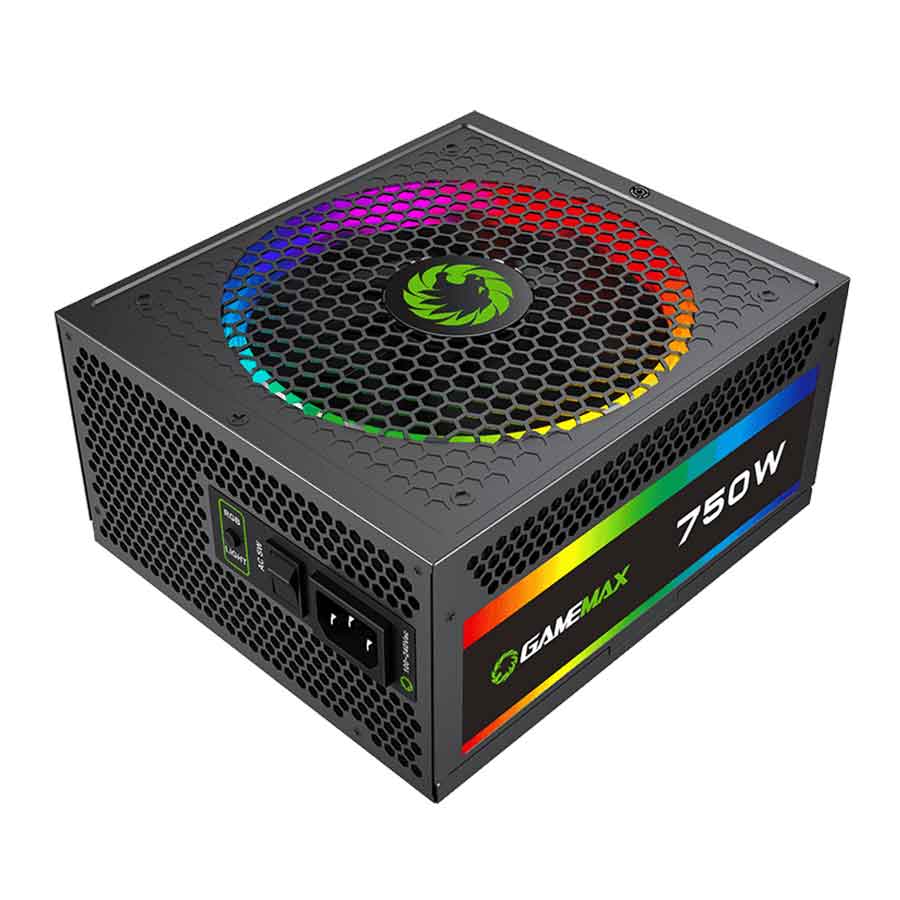 پاور کامپیوتر 750 وات تمام ماژولار گیم مکس مدل RGB750 Rainbow