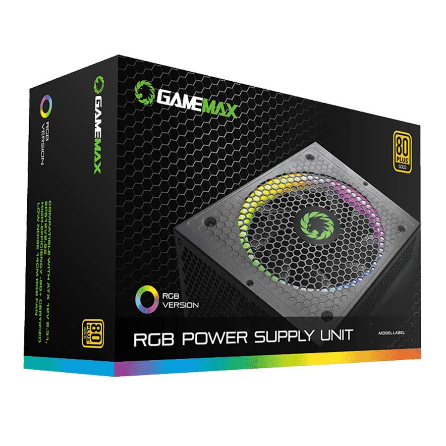 پاور کامپیوتر 850 وات تمام ماژولار گیم مکس مدل RGB850 Gold