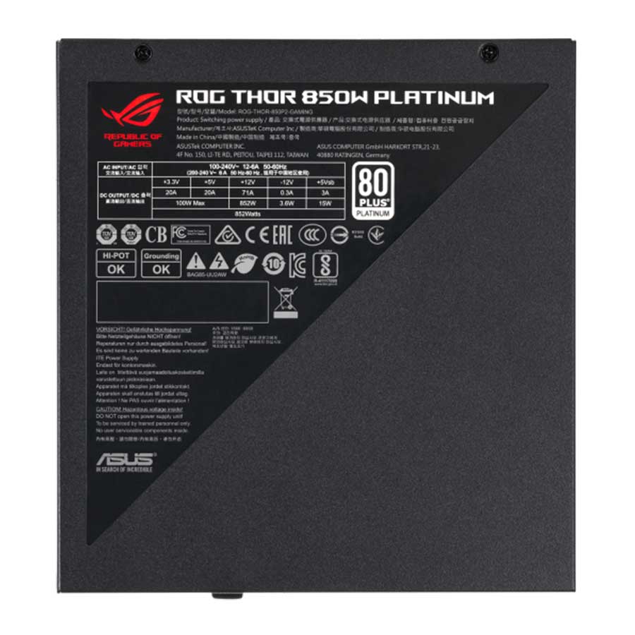 پاور کامپیوتر 850 وات تمام ماژولار ایسوس مدل ROG-THOR-850P2-GAMING