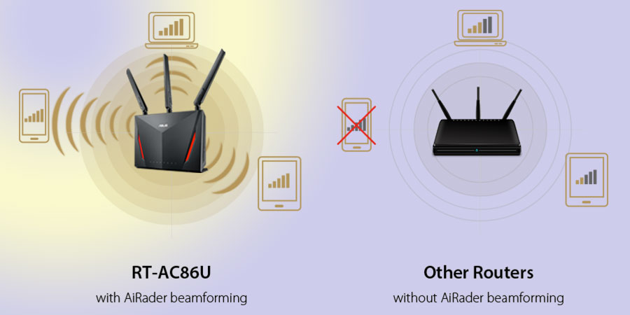 روتر بی‌سیم و دوباند WiFi-5 ایسوس مدل RT-AC86U