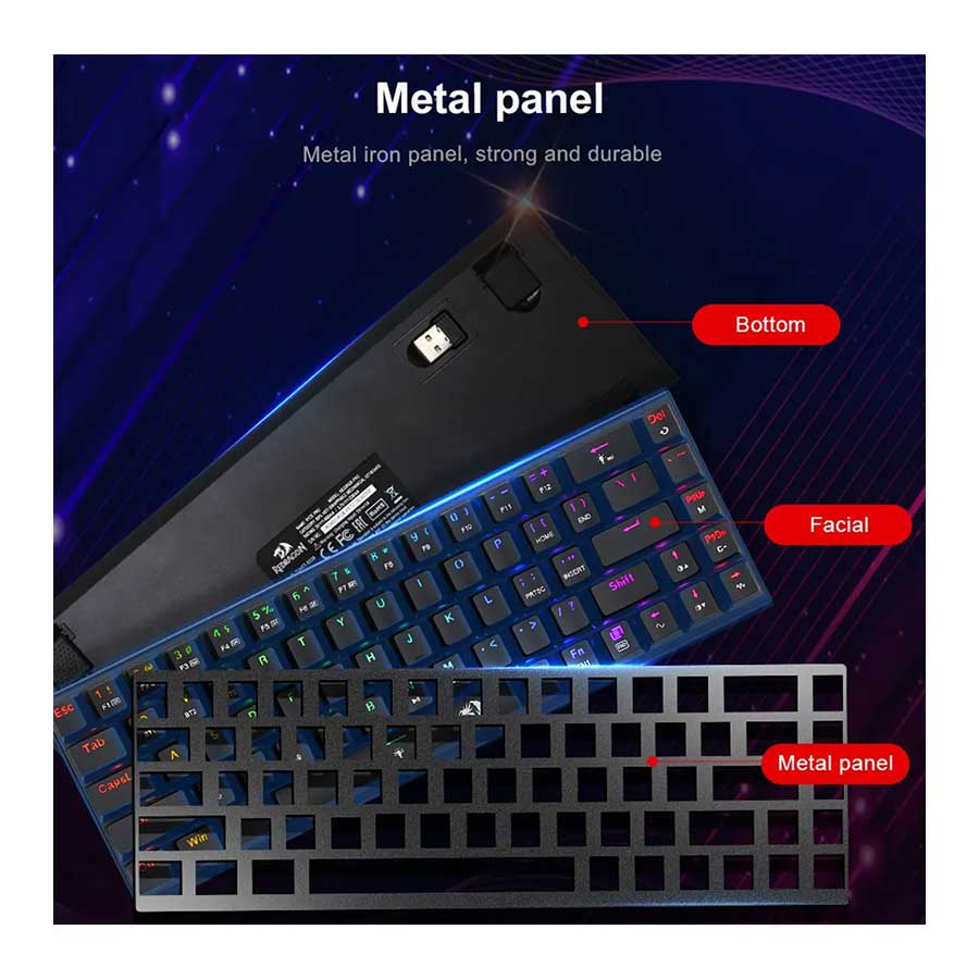 کیبورد گیمینگ بی‌سیم ردراگون مدل Ryze Pro K633 RGB