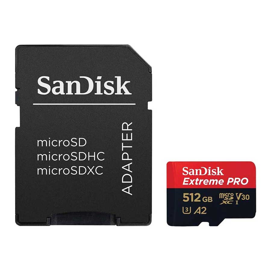 کارت حافظه MicroSDXC سن دیسک مدل Extreme PRO UHS-I U3 V30 512GB 200MB/s
