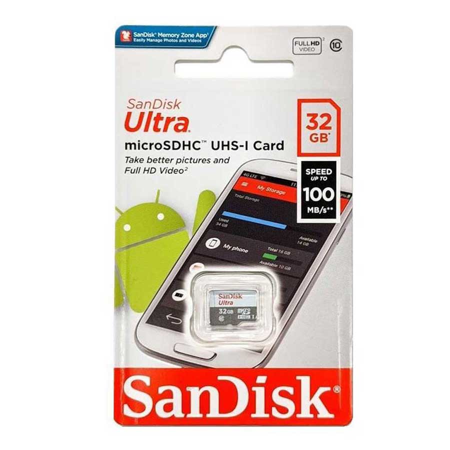 کارت حافظه MicroSDHC سن دیسک مدل Ultra UHS-I U1 A1 32GB 100MB/s