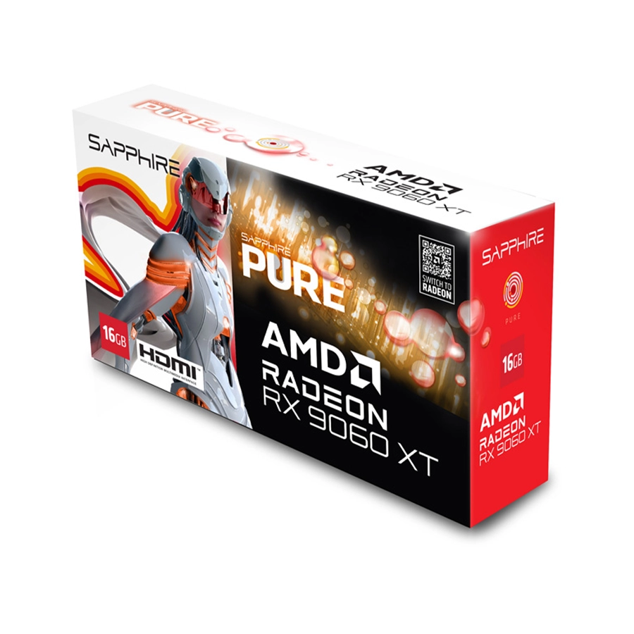 کارت گرافیک سافایر مدل PURE AMD Radeon RX 9060 XT 16GB GDDR6