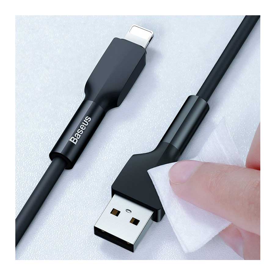 کابل تبدیل 1 متری USB به لایتنینگ باسئوس مدل Silica Gel CALGJ-01