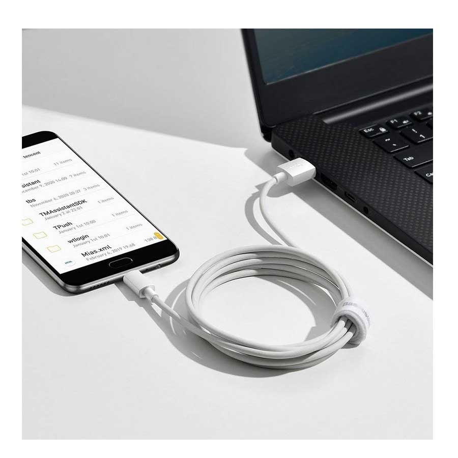 کابل تبدیل 1.5 متری USB به MicroUSB باسئوس Simple Wisdom TZCAMZJ-02