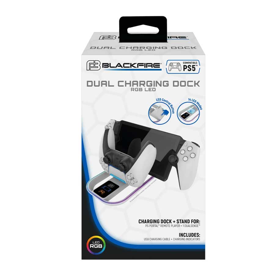 پایه شارژ DualSense سونی مناسب دسته مدل BlackFire RGB