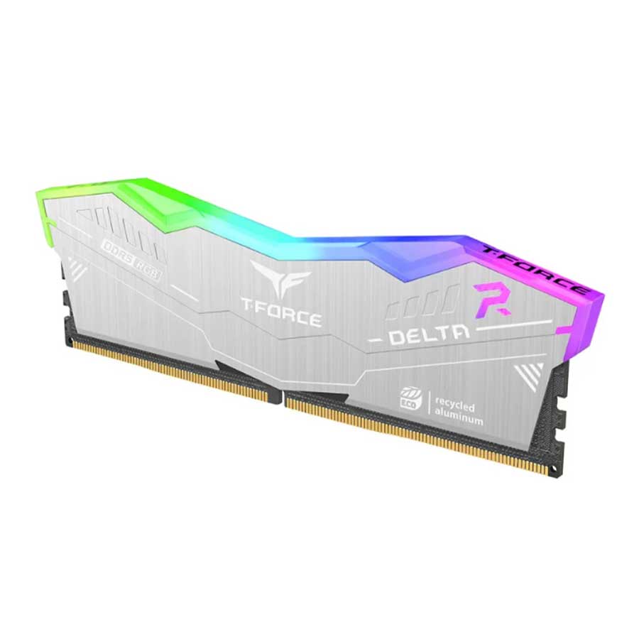 رم تیم گروپ مدل T-Force DELTA RGB Silver DDR5 32GB Dual 6000MHz CL38