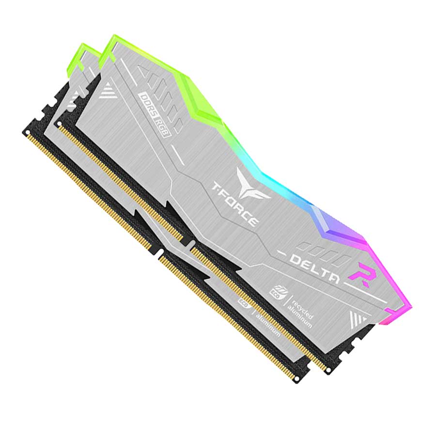 رم تیم گروپ مدل T-Force DELTA RGB Silver DDR5 32GB Dual 6000MHz CL38
