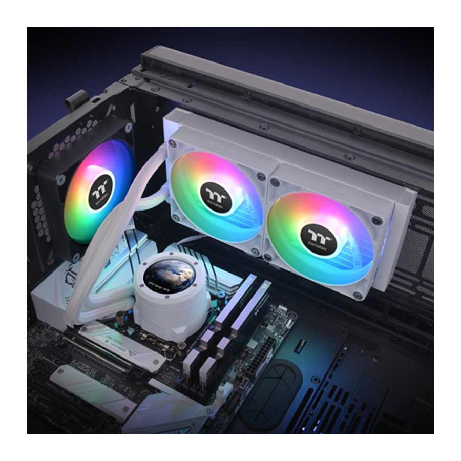 خنک کننده مایع پردازنده ترمالتیک مدل TH240 V2 Ultra ARGB Sync Snow Edition