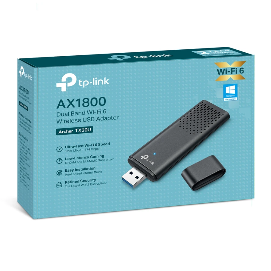 کارت شبکه USB بی‌سیم و دوباند AX1800 تی پی لینک