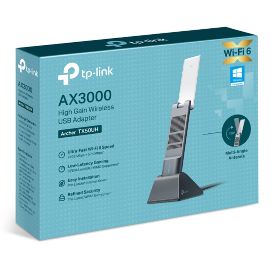 کارت شبکه USB و بی‌سیم دو باند AX3000 تی پی لینک