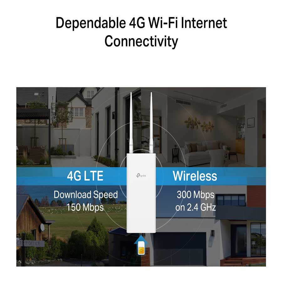 مودم روتر 4G LTE بی‌سیم 300Mbps تی پی لینک مدل TL-MR100-Outdoor