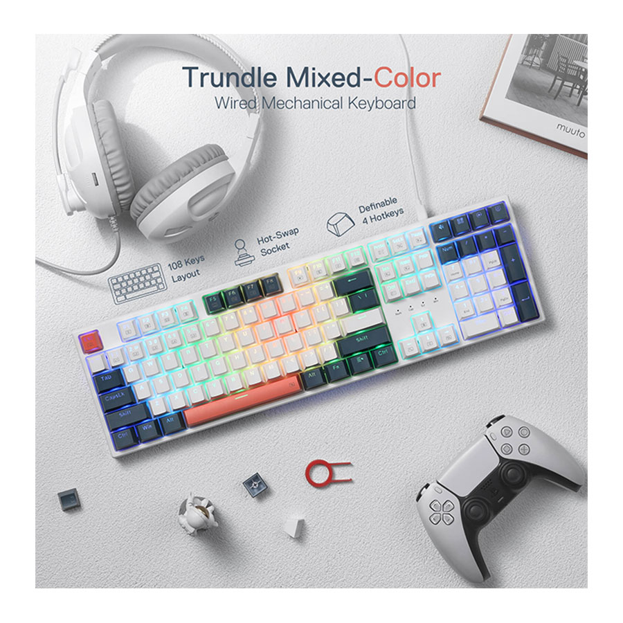 کیبورد گیمینگ باسیم ردراگون مدل کیبورد گیمینگ باسیم ردراگون مدل Trundle K668 RGB