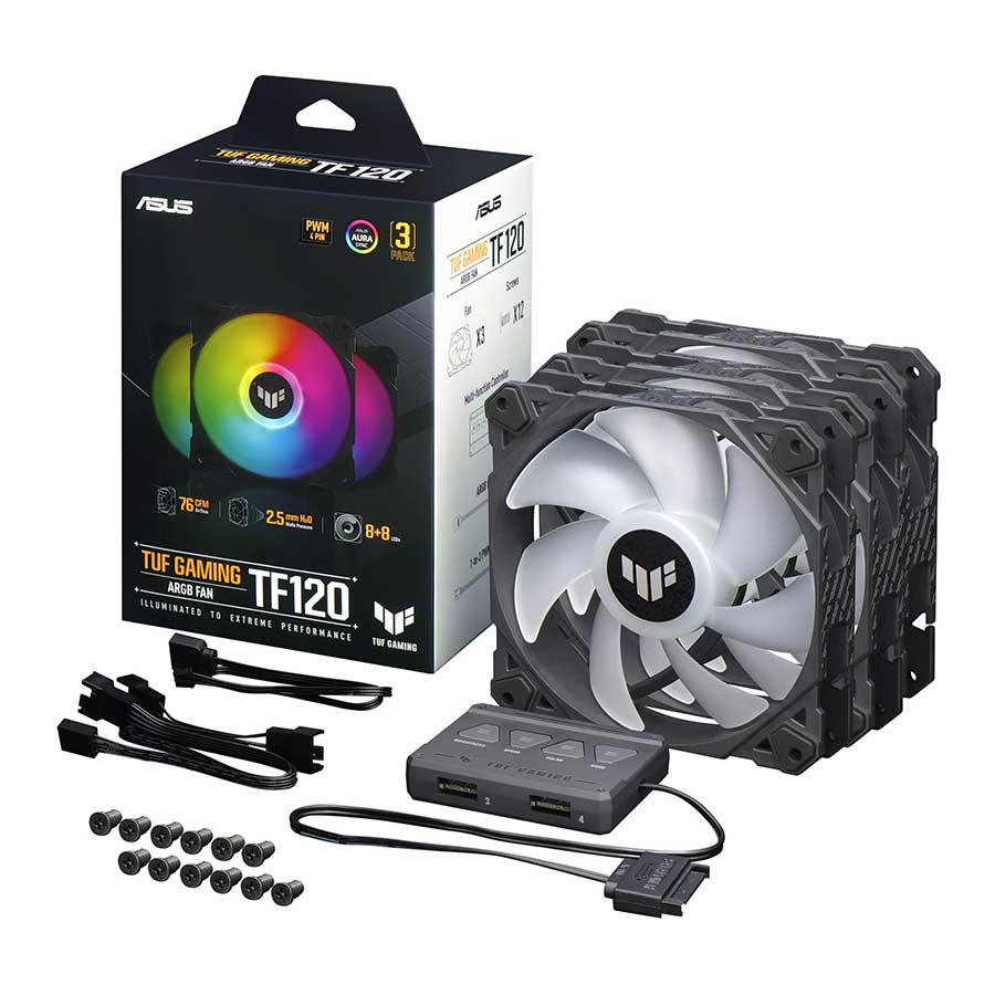 خنک کننده کیس کامپیوتر ایسوس مدل TUF Gaming TF120 ARGB 3-in-1
