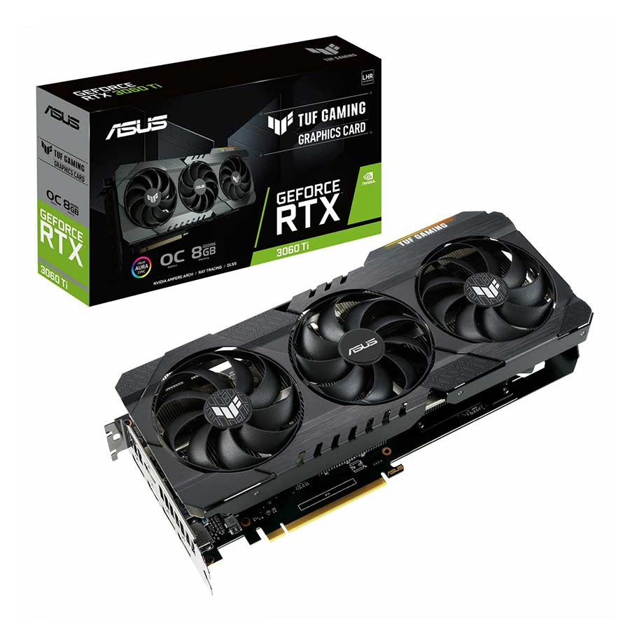 کارت گرافیک ایسوس مدل TUF-RTX3060TI-O8G-V2-GAMING