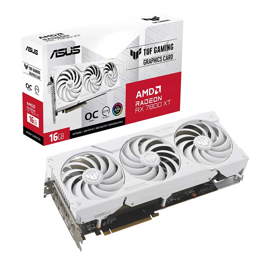 کارت گرافیک ایسوس مدل TUF-RX7800XT-O16G-WHITE-GAMING