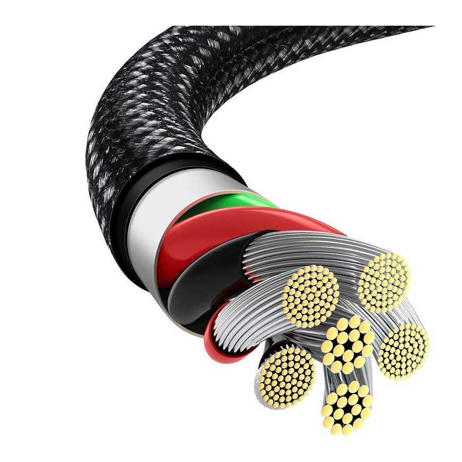 کابل تبدیل 2 متری USB به USB-C باسئوس مدل Tungsten Gold  CATWJ-C01