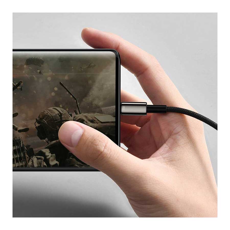 کابل تبدیل 2 متری USB به USB-C باسئوس مدل Tungsten Gold  CATWJ-C01